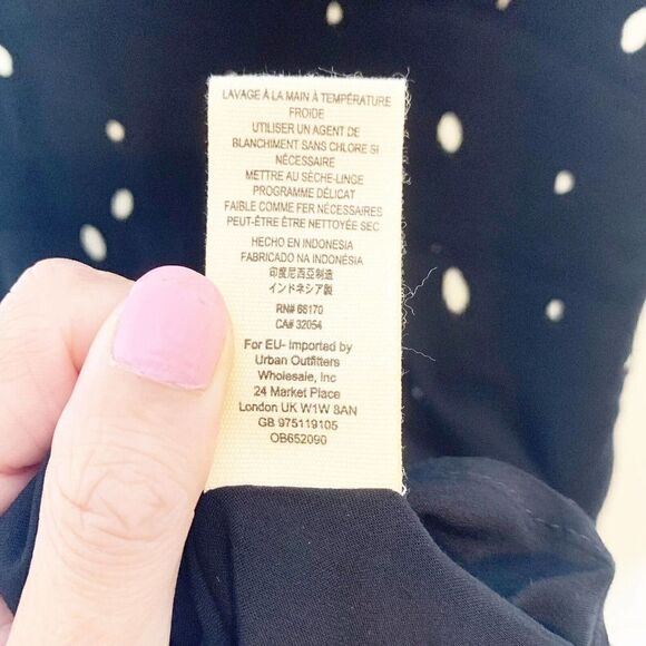 Free People Abbie Printed Polka Dot Mini Dress Mock Neck with Tie Women’s Size 0 - Picture 8 of 12